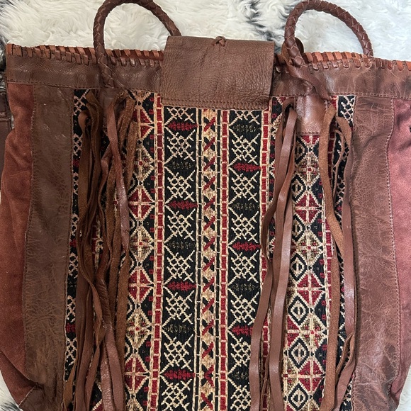Bohemian Brown Leather Fringe Bag - Picture 6 of 6